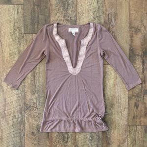 ABERCROMBIE & FITCH Light Brown Embellished Top